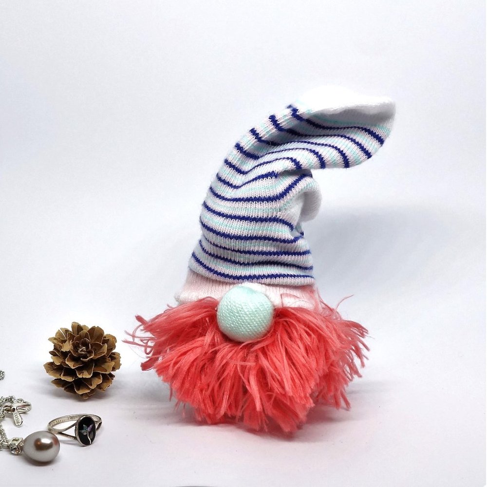 Red Beard Mini Gnome Gingersnap Baby Sock Miniature Gnome Striped Cap Gnome Gift